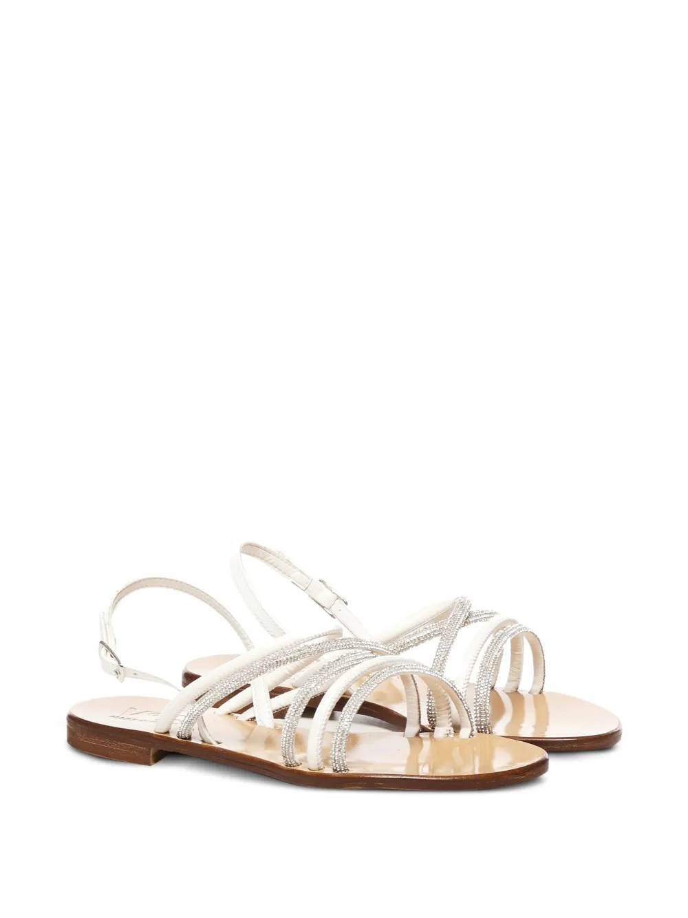 V°73 embellished-strap flat sandals White