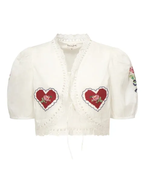 For Love And Lemons top bordado con manga farol