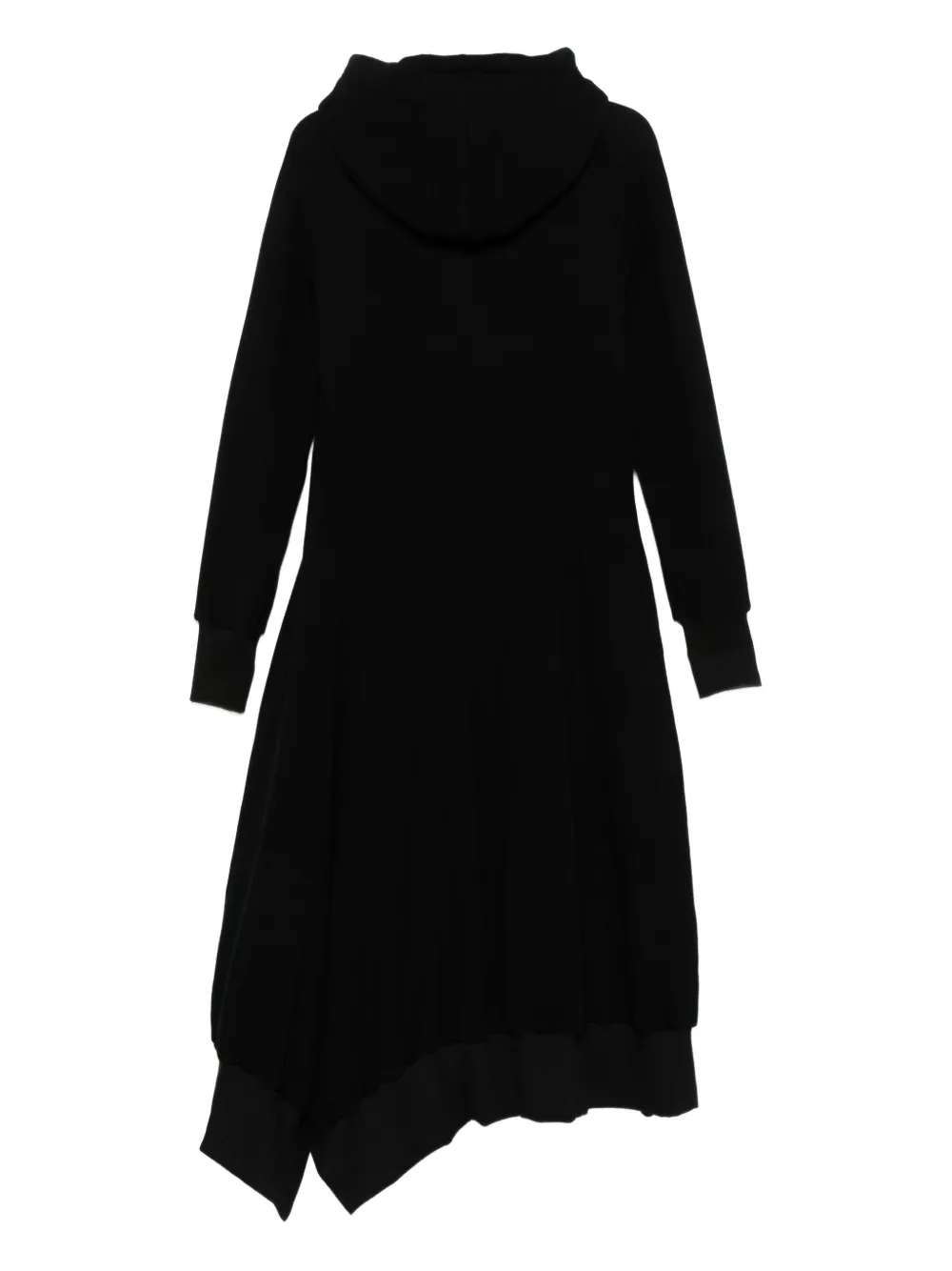 Yohji Yamamoto hooded asymmetrical coat Zwart