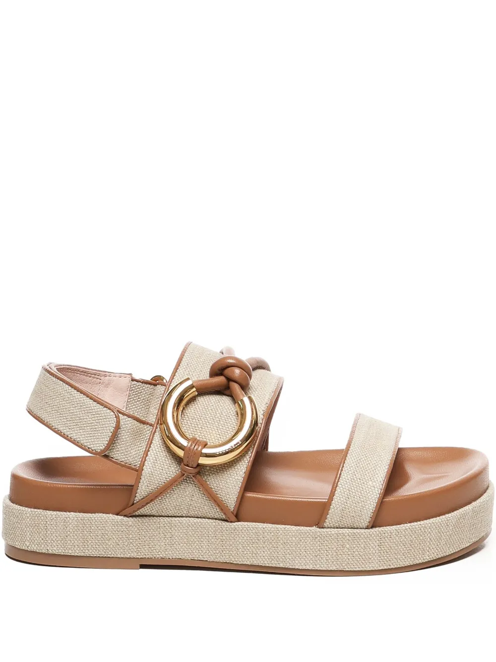 Coccinelle Carmy knotted leather sandals Brown