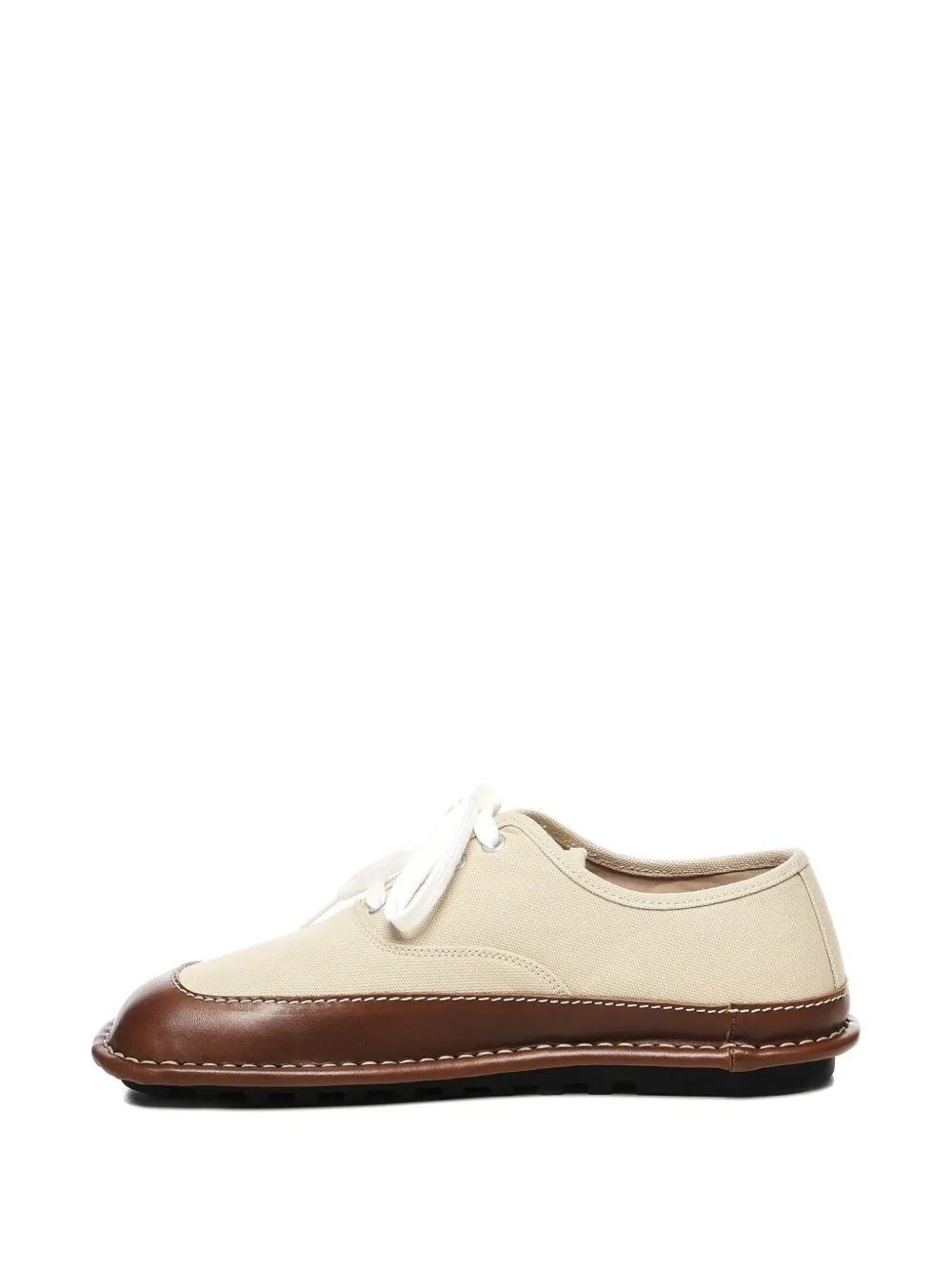 LOEWE Bay lace-up leather-trimmed shoes Neutrals