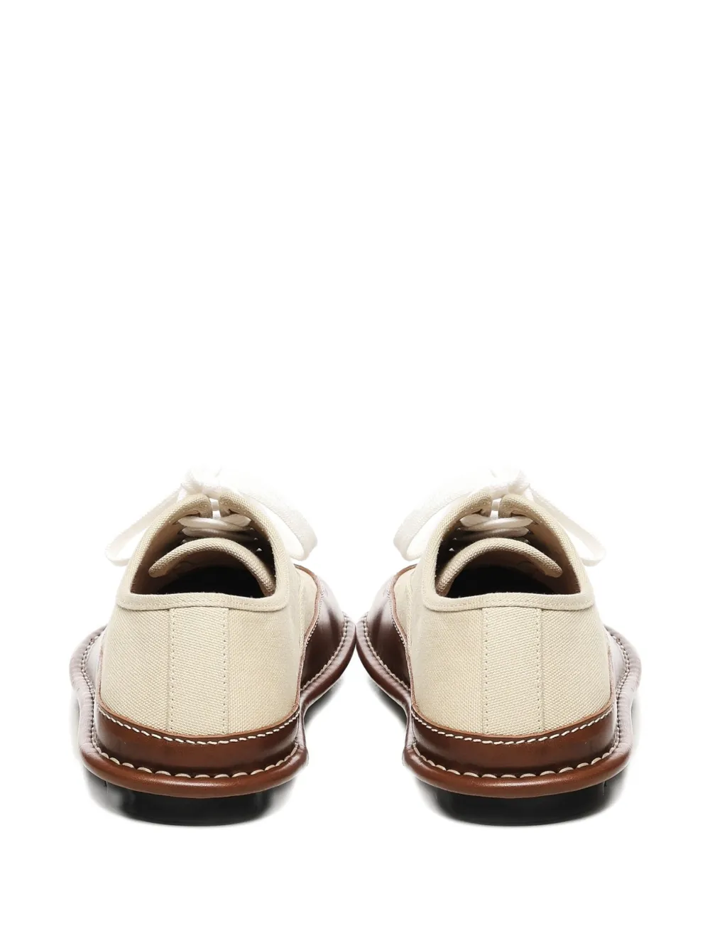 LOEWE Bay lace-up leather-trimmed shoes Neutrals