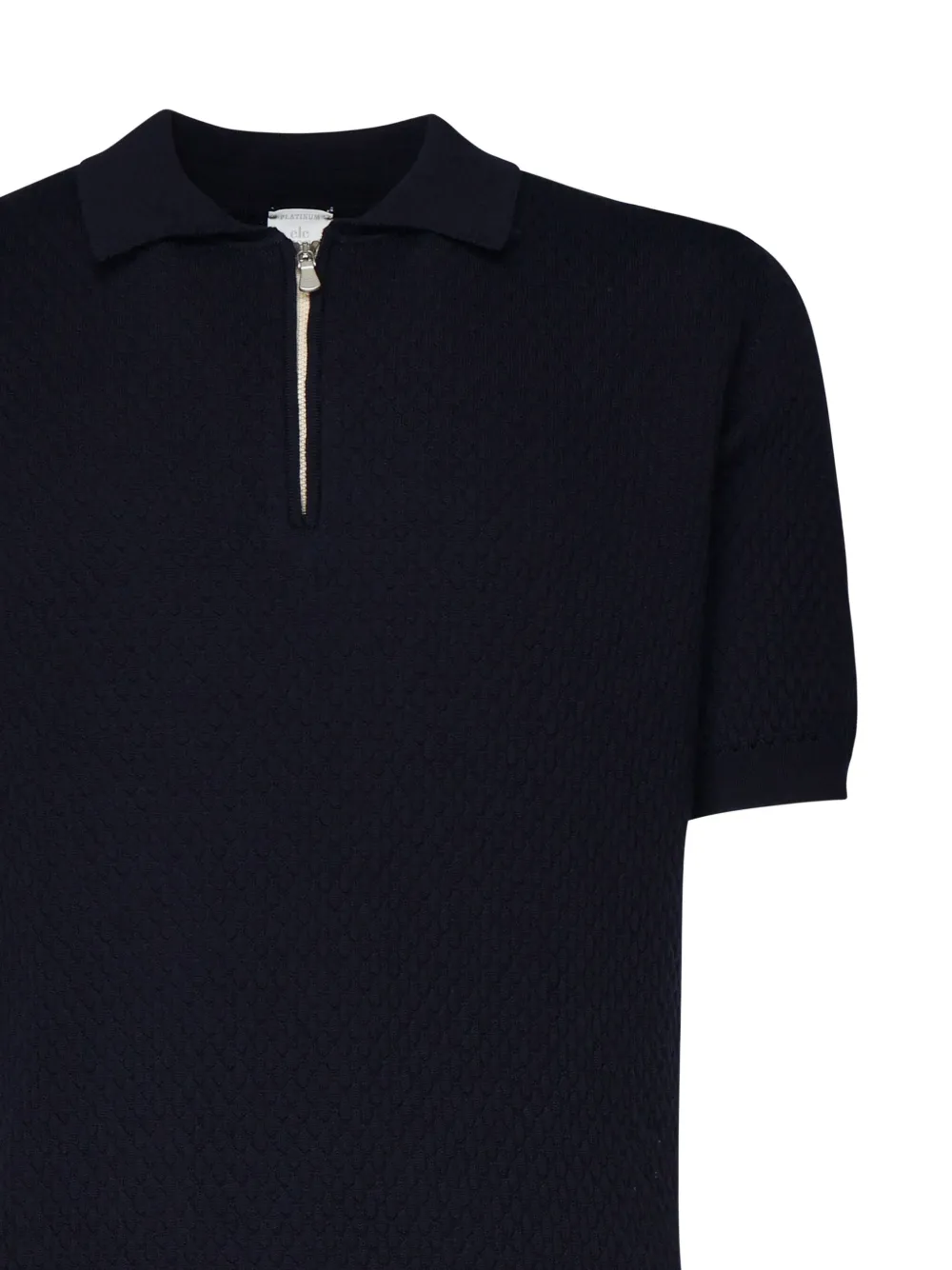 Eleventy Poloshirt met halve rits en textuur Blauw