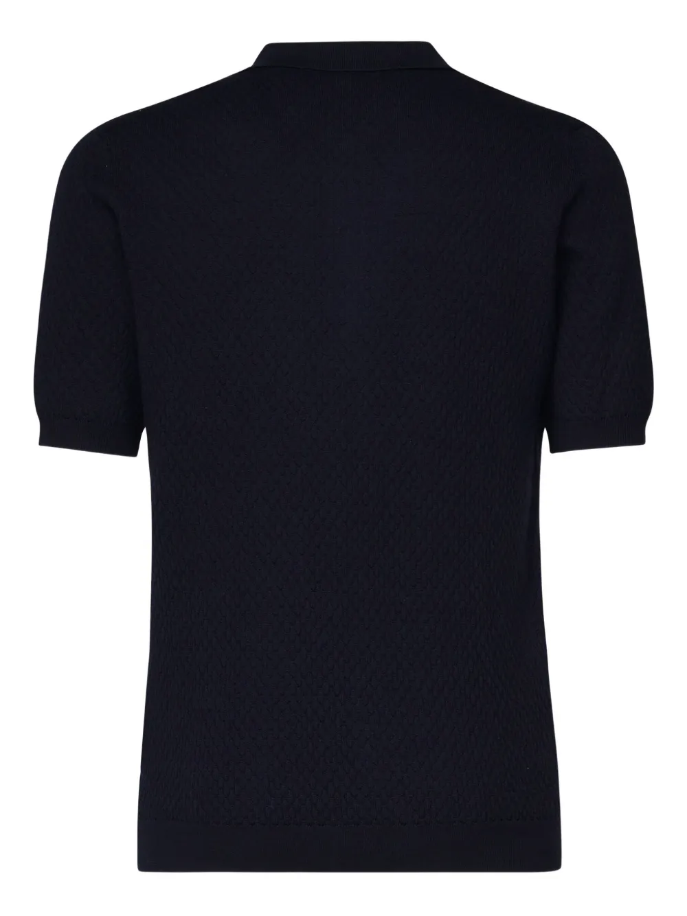 Eleventy Poloshirt met halve rits en textuur Blauw