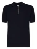 Eleventy half-zip textured polo shirt - Blue