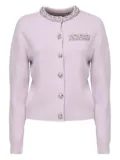 Self-Portrait pearl-embellished button cardigan - Pink