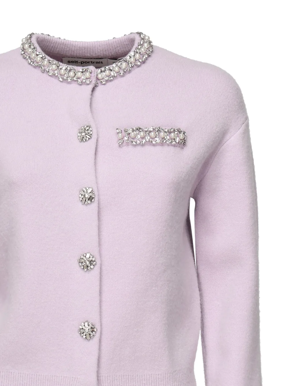 Self-Portrait Vest verfraaid met parels Roze