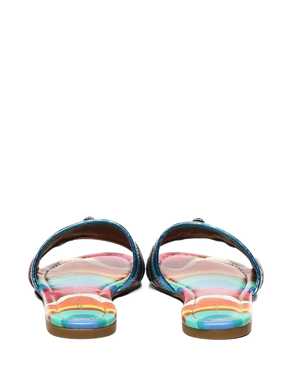 Kurt Geiger London rainbow-print metallic-stripe sandals Blue