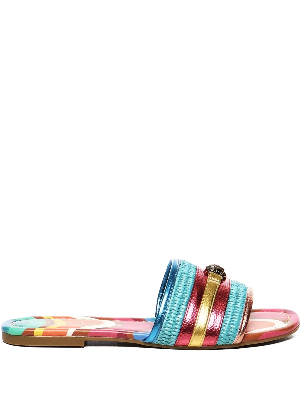 Kurt Geiger London rainbow-print metallic-stripe sandals Blue