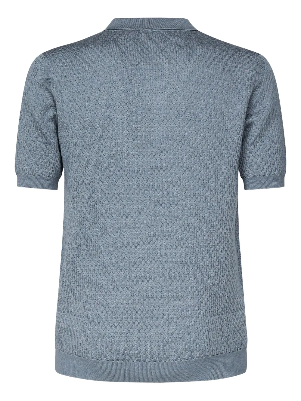 Eleventy Poloshirt met rits en textuur Blauw