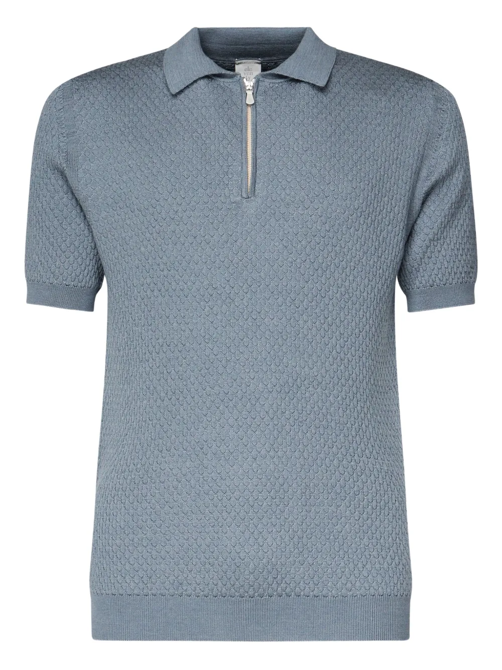 Eleventy Poloshirt met rits en textuur Blauw