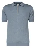 Eleventy textured zip-neck polo shirt - Blue