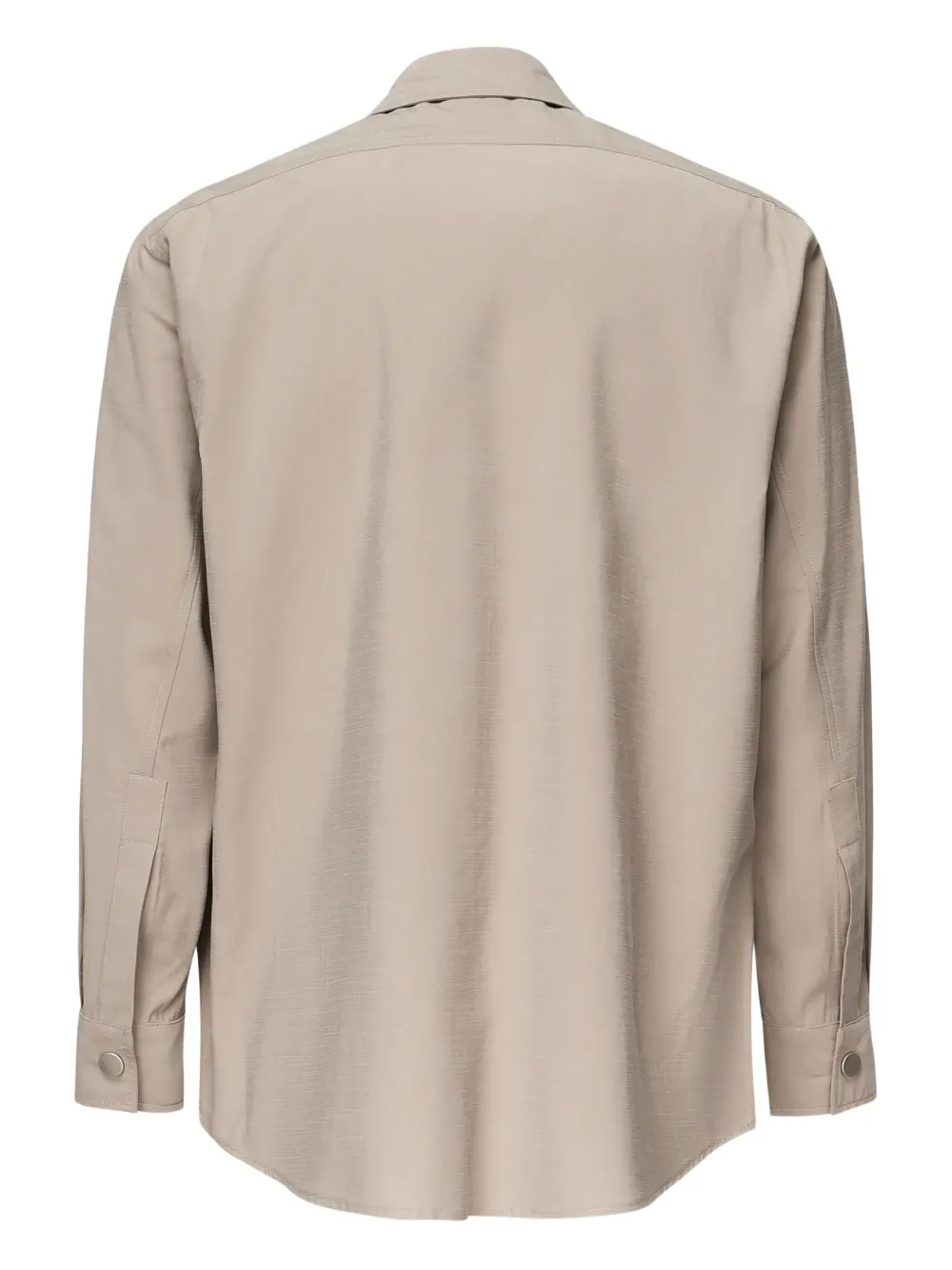 Giuliano Galiano Zip-front Patch-pocket Shirt In Neutral
