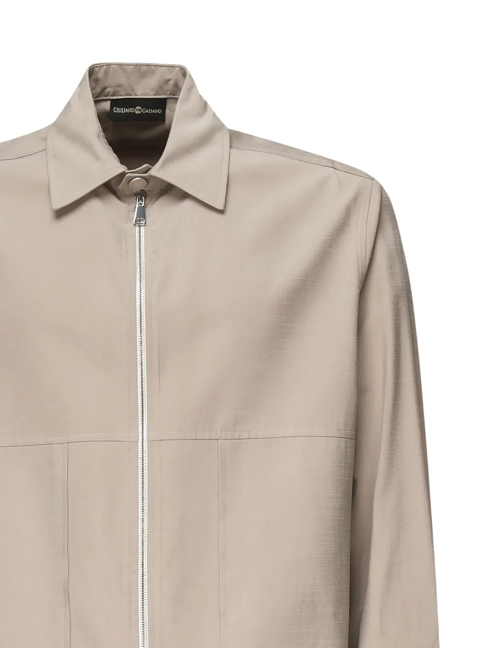 Giuliano Galiano Zip-front Patch-pocket Shirt In Neutral