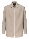 Giuliano Galiano zip-front patch-pocket shirt - Neutrals