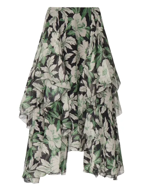 LOEWE ruffled floral-print skirt