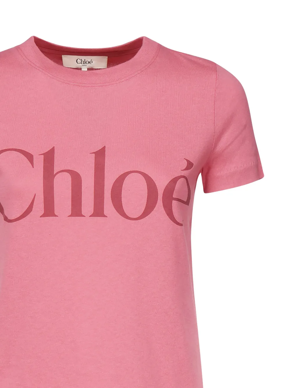 Chloé Katoenen T-shirt met logoprint Roze