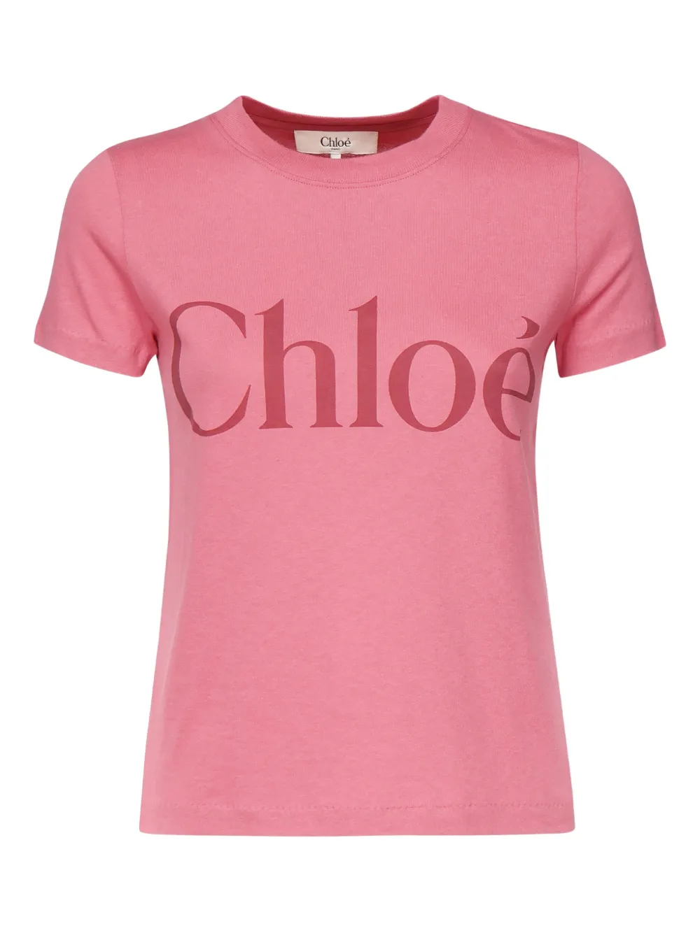 Chloé Katoenen T-shirt met logoprint Roze