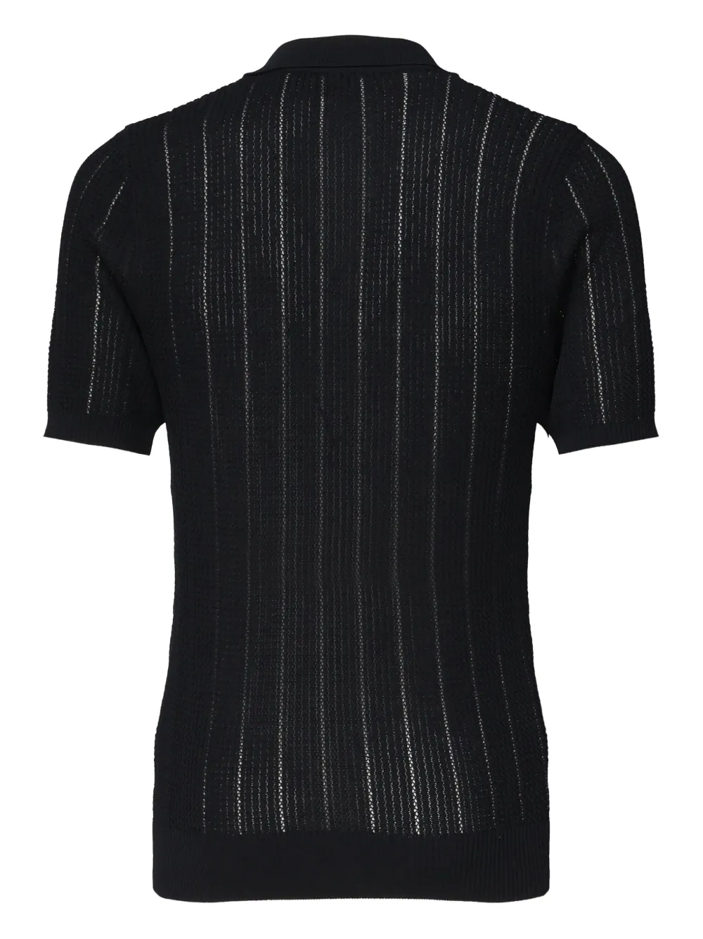 Eleventy Geribbeld geperforeerd poloshirt Blauw