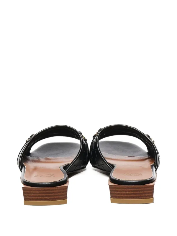 V°73 Esther Woven Leather Flat Sandals Black FARFETCH ID