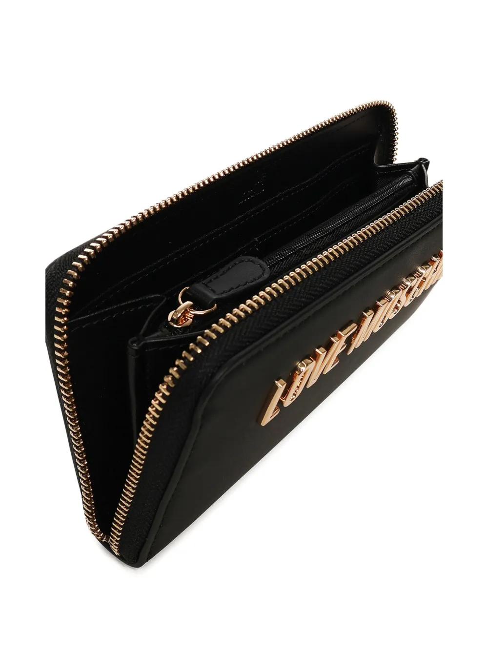 Love Moschino Portemonnee met logoplakkaat Zwart