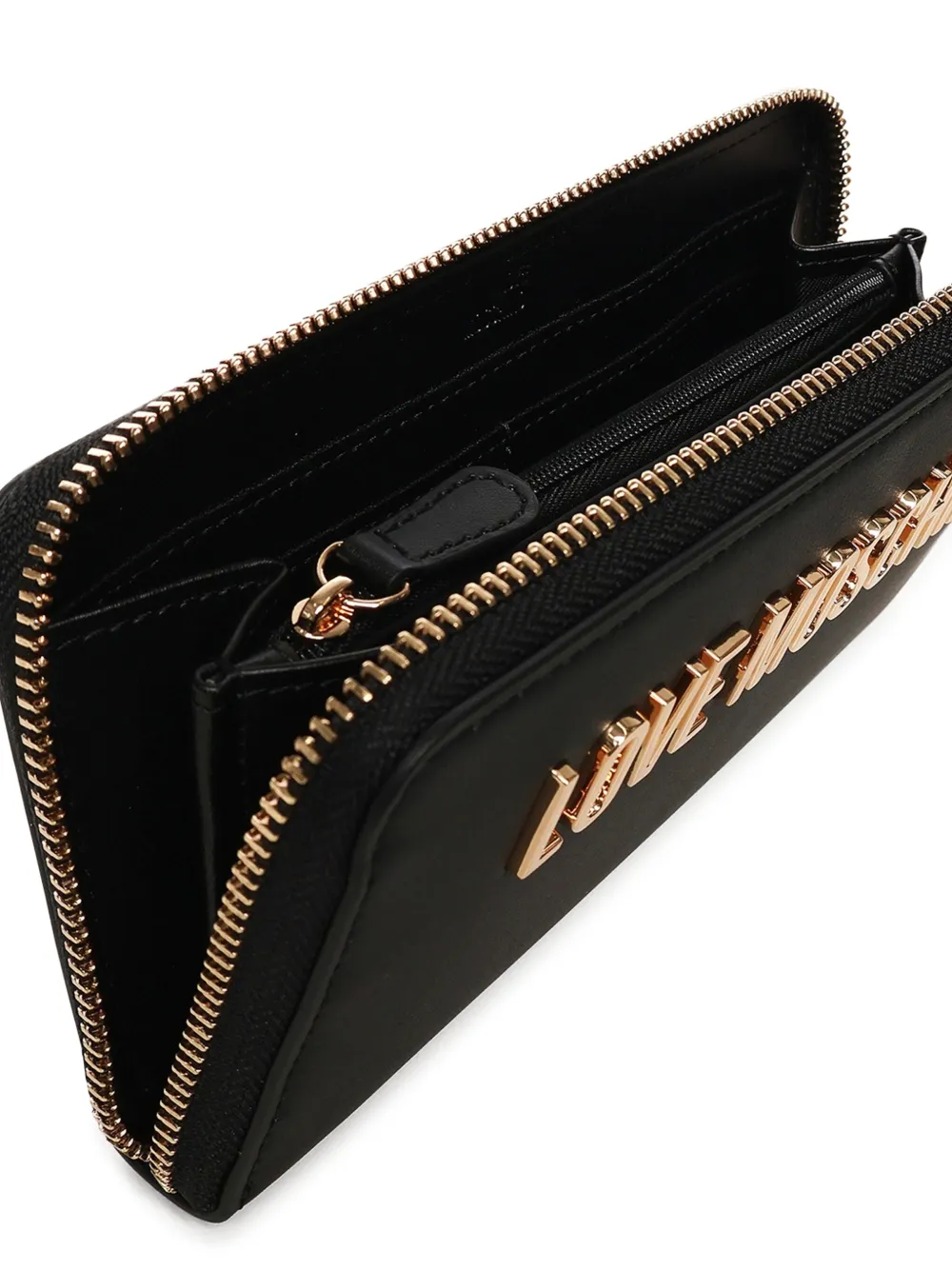 Love Moschino Portemonnee met logoplakkaat Zwart