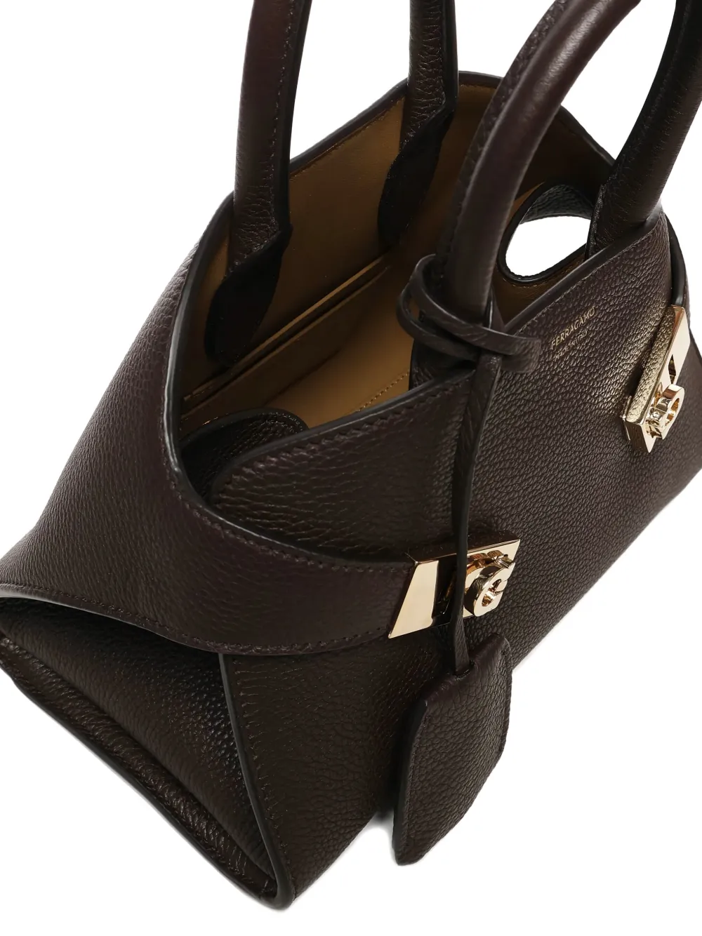 Ferragamo Hug leren shopper Bruin