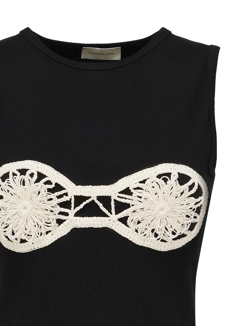 Magda Butrym Tanktop met crochet-detail Zwart
