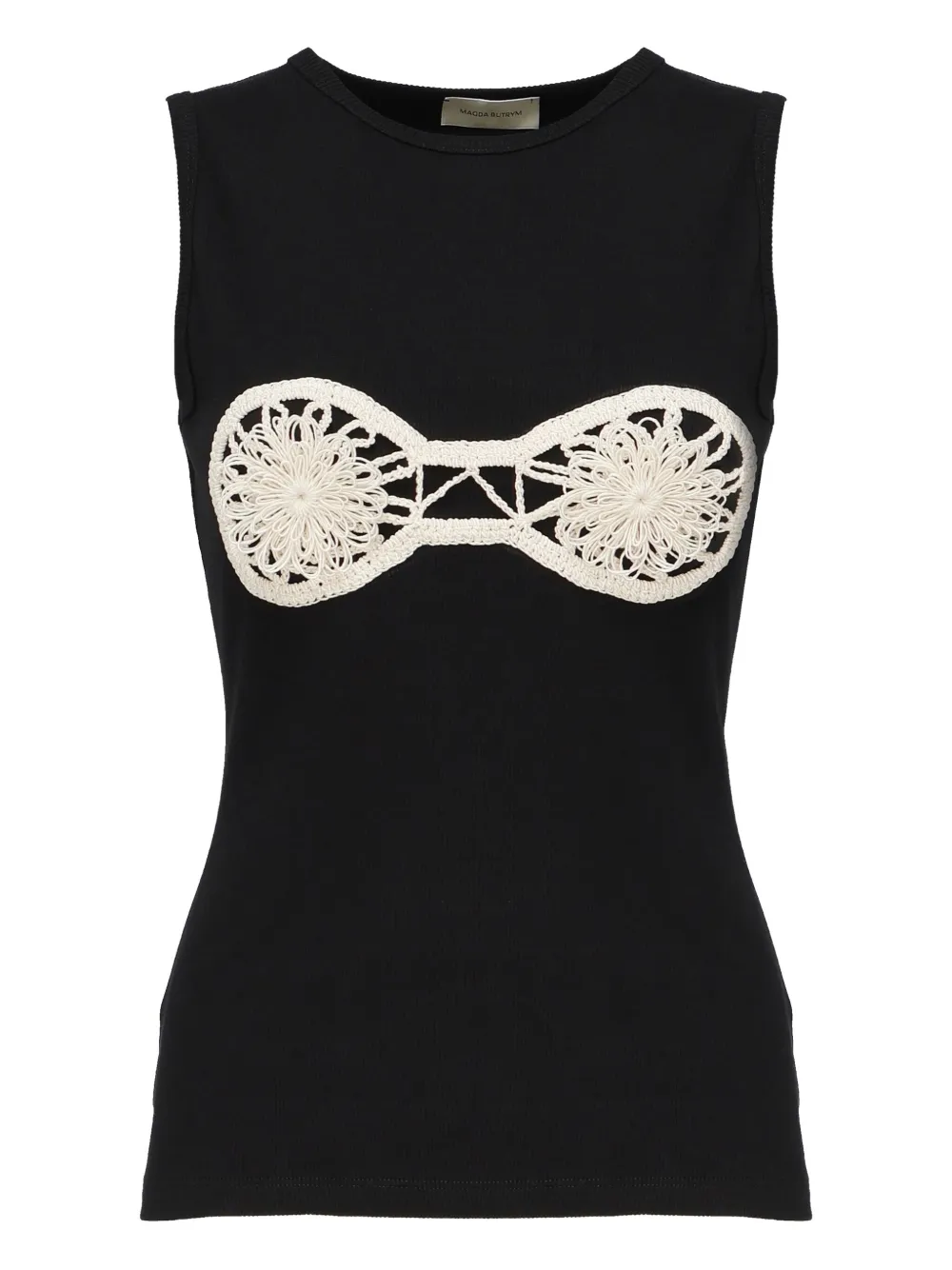 Magda Butrym Tanktop met crochet-detail Zwart