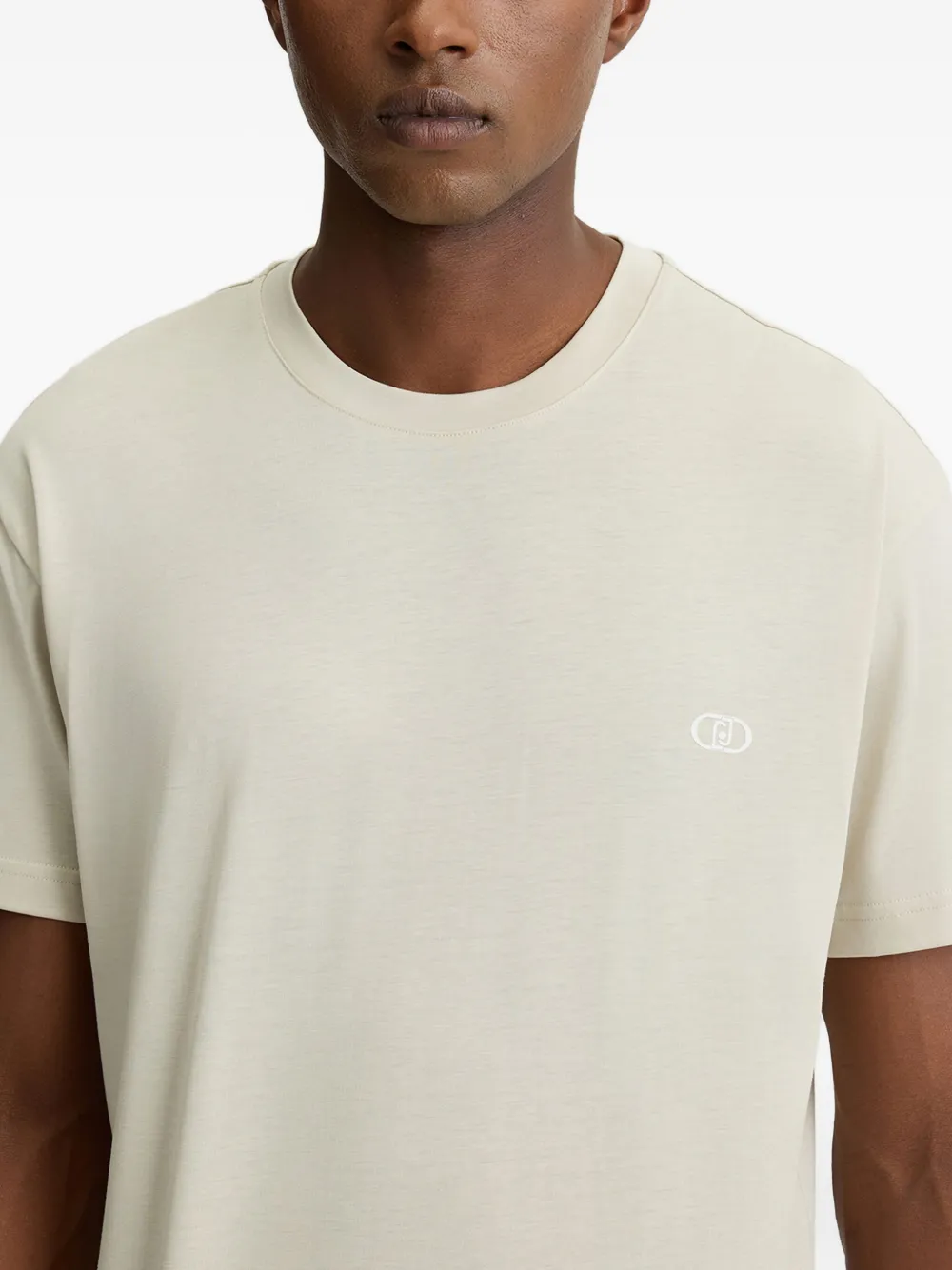 LIU JO logo-embroidery t-shirt Beige