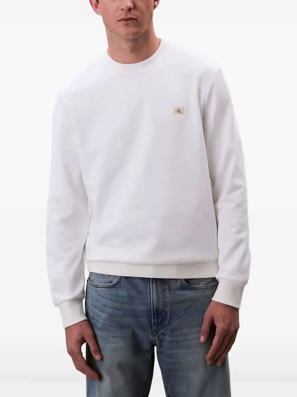 logo-patch crew-neck sweatshirt