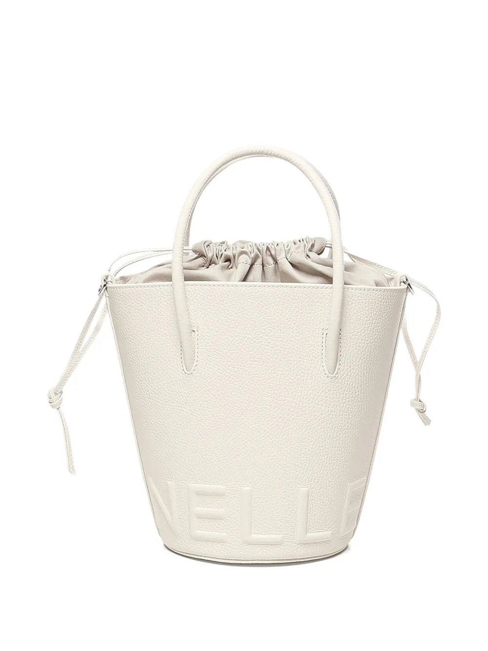 Coccinelle Myrtha medium bucket-tas met logo-reliëf Beige