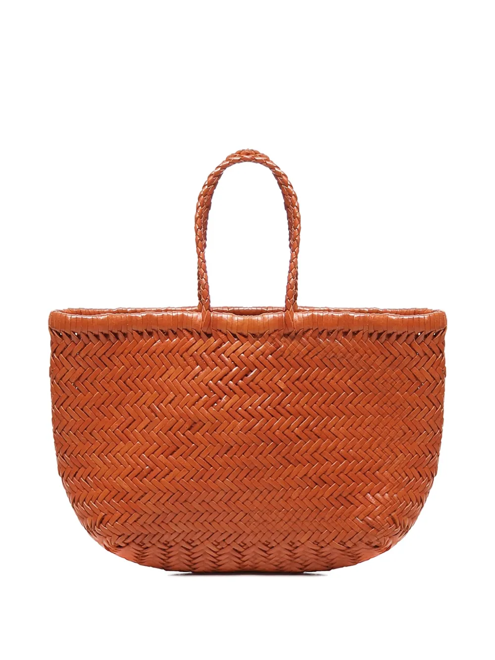 Triple Jump leather woven tote bag