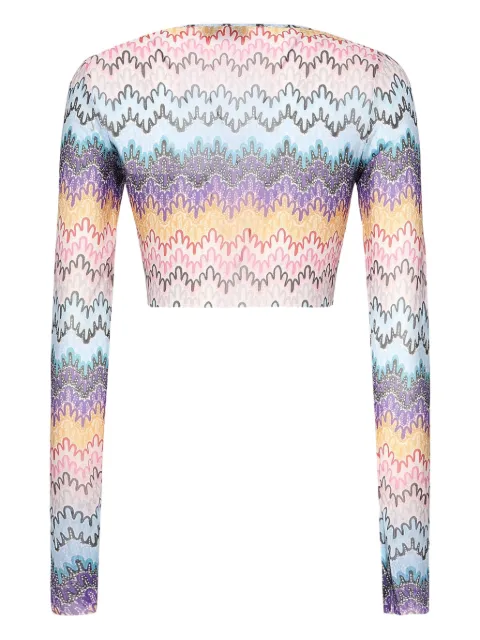 Missoni wave-pattern long-sleeve top