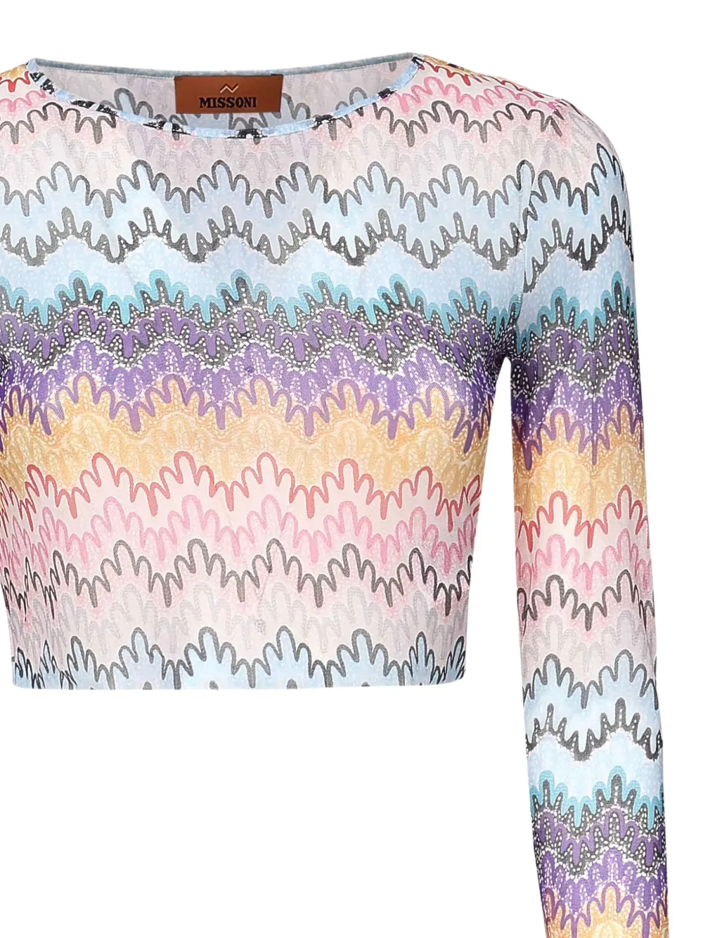 Missoni wave-pattern long-sleeve top - Roze