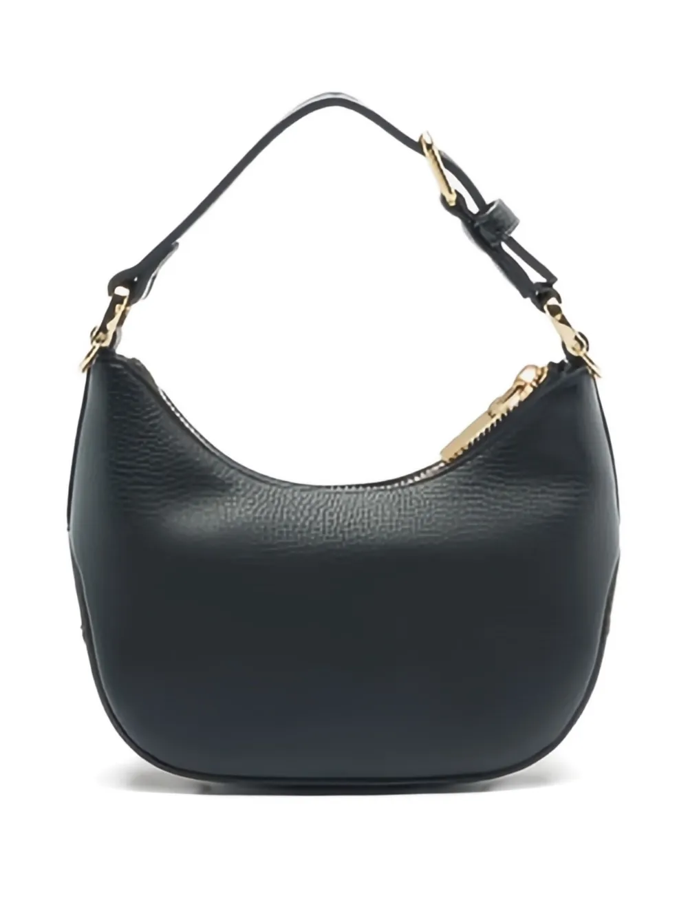 Love Moschino embossed logo half-moon shoulder bag - Zwart