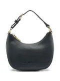Love Moschino embossed logo half-moon shoulder bag - Black