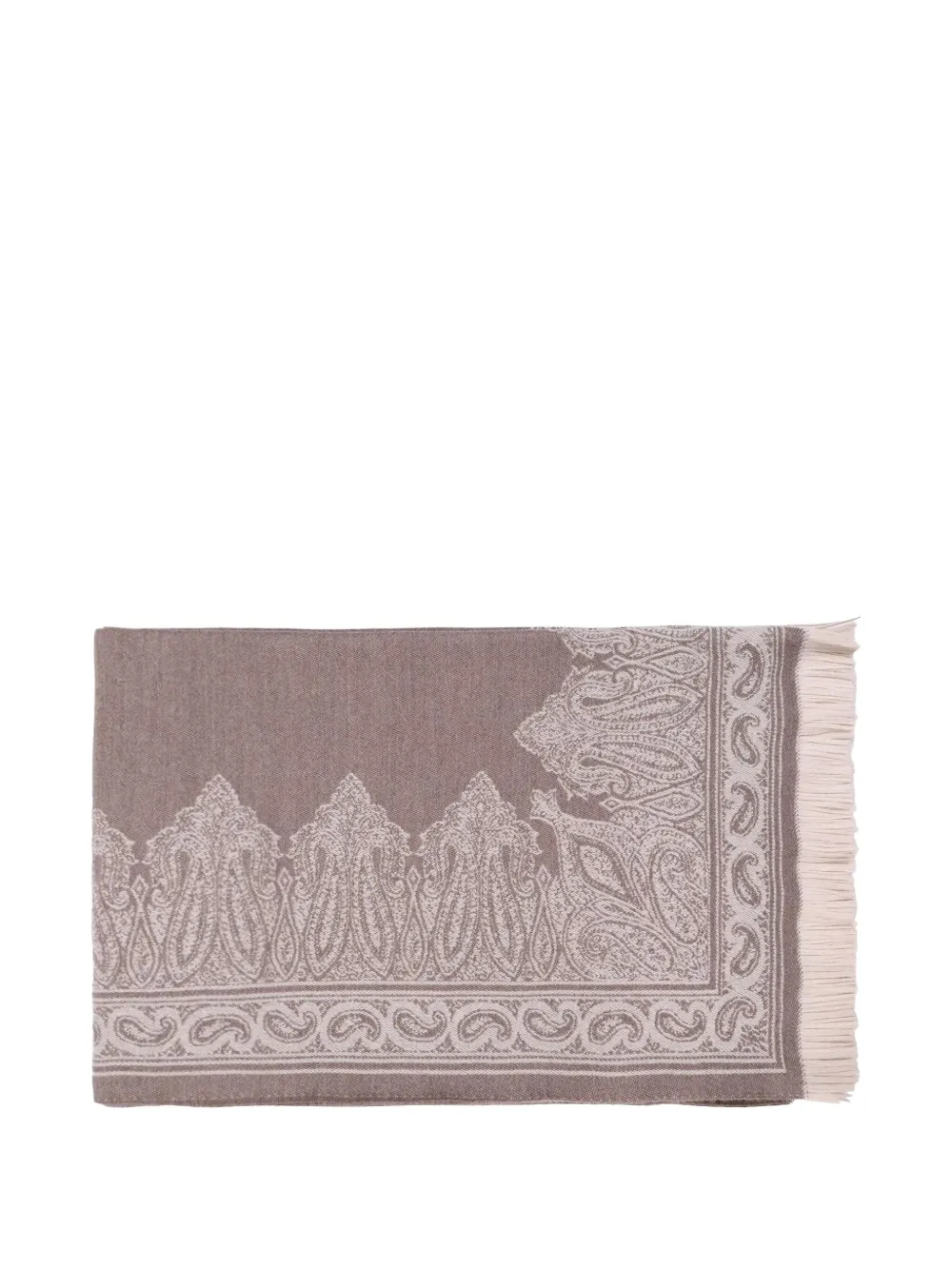 Etro Home Paisley-pattern Fringed Throw In Gray