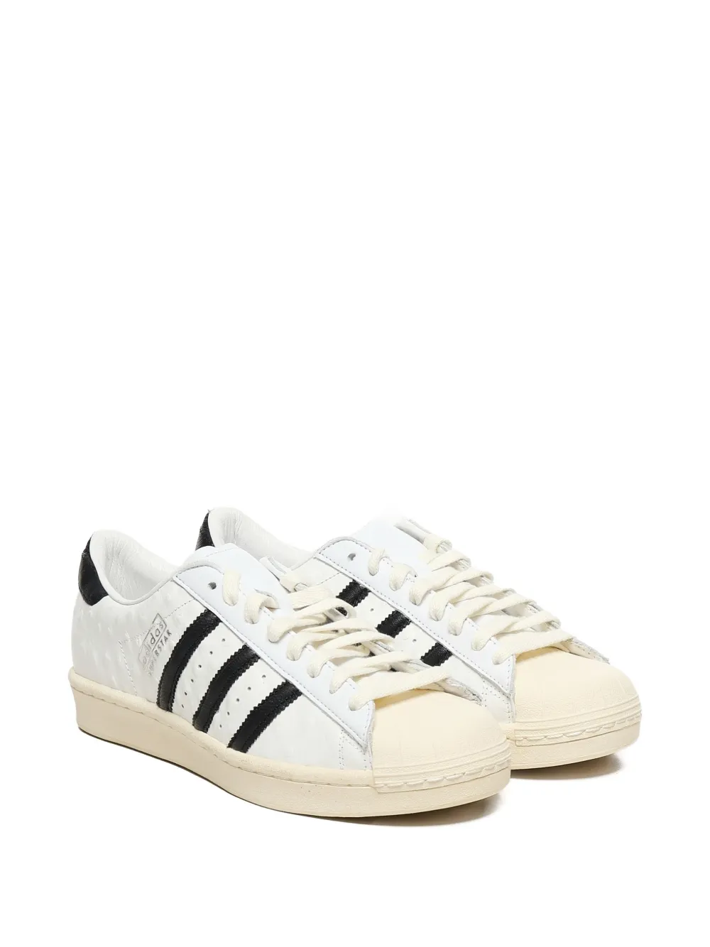 adidas Originals Superstar 3-Stripes leather sneakers Neutrals