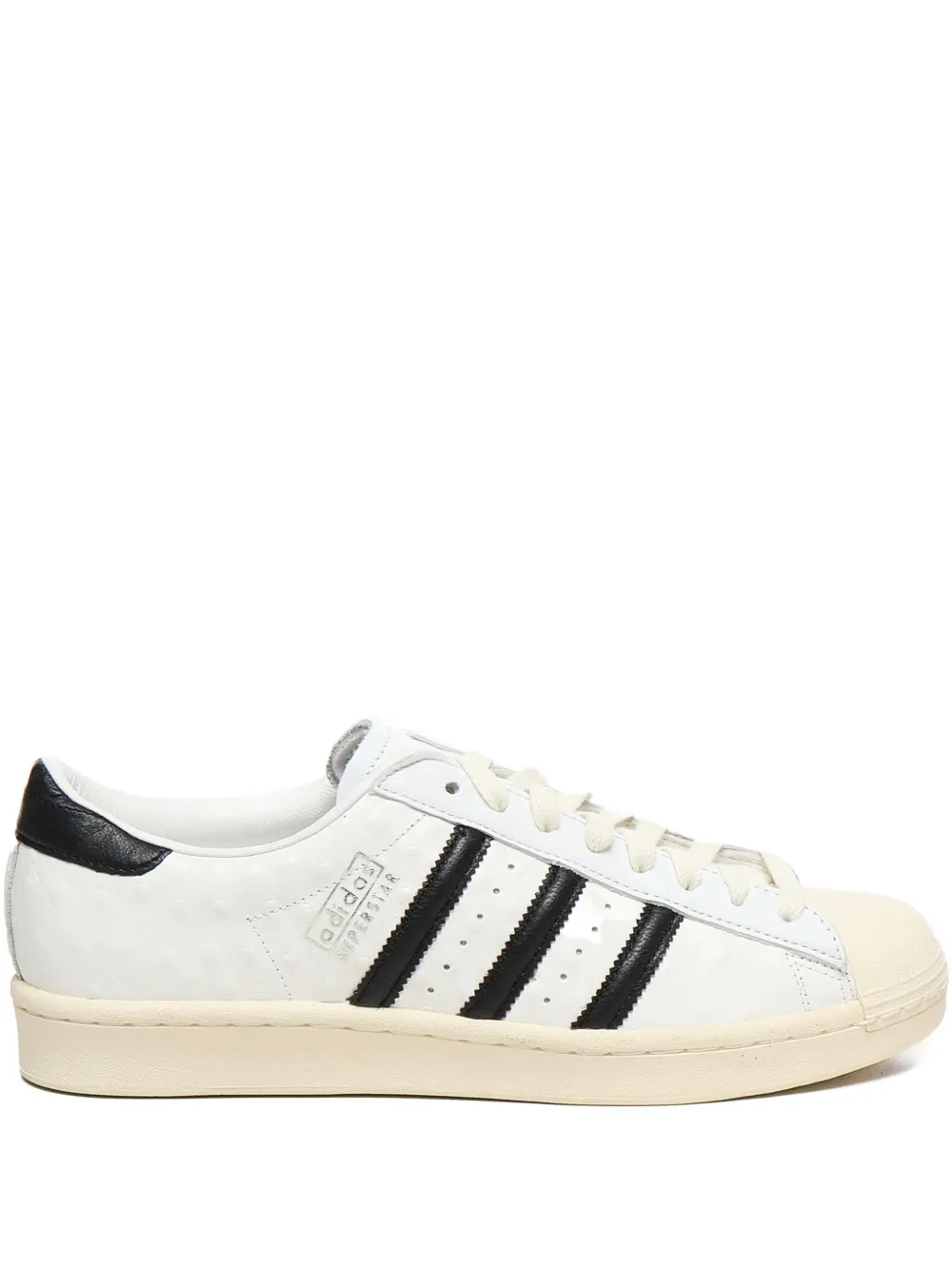 Adidas Originals Superstar 3-Stripes leather sneakers Neutrals
