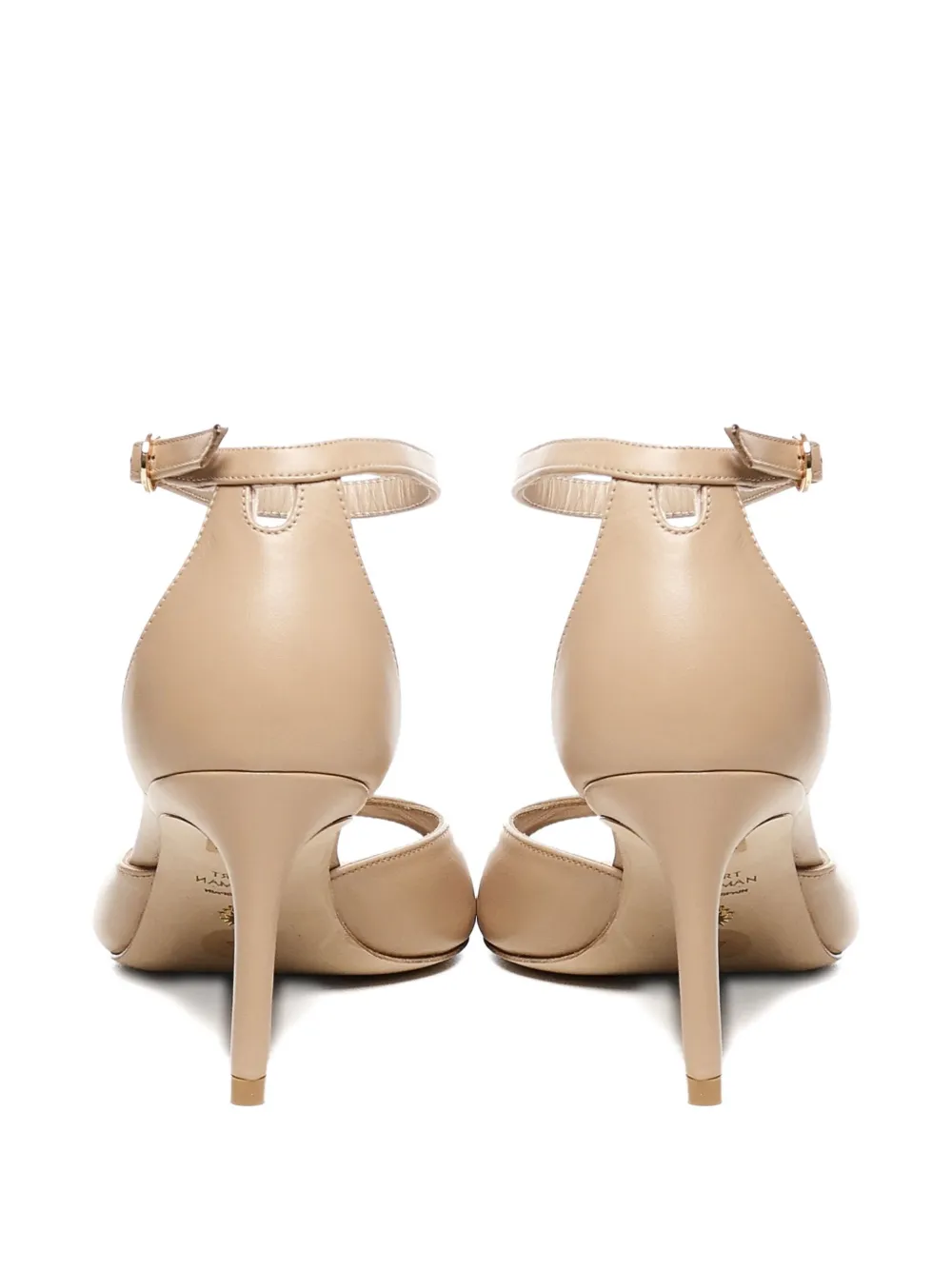 Stuart Weitzman 75 mm leren sandalen met hak Beige