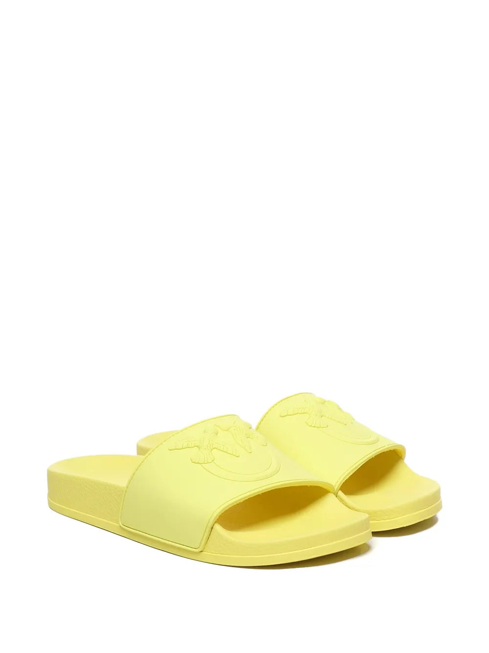 Pinko Embossed-logo Slides In Yellow