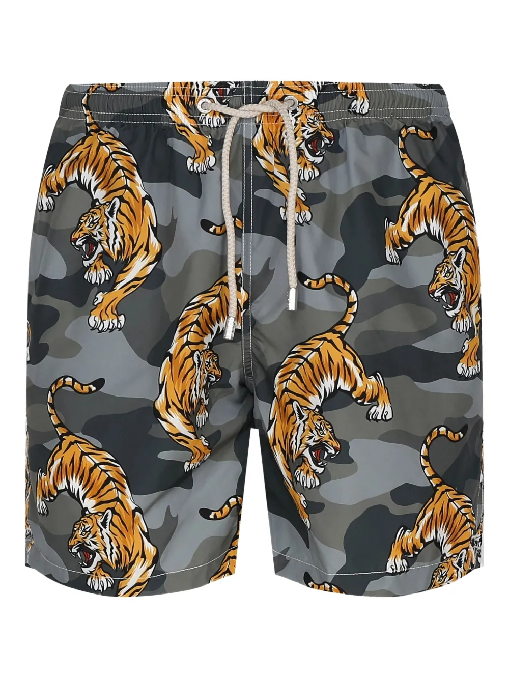 MC2 Saint Barth tiger-print drawstring swim shorts Grijs
