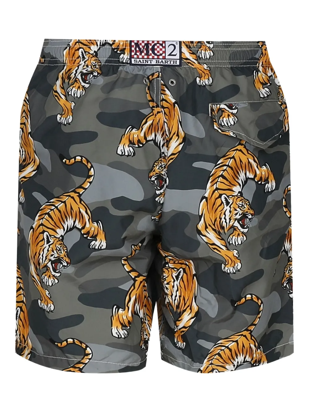 MC2 Saint Barth tiger-print drawstring swim shorts Grijs