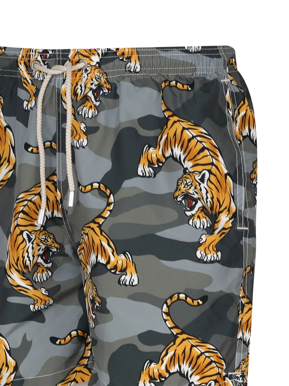 MC2 Saint Barth tiger-print drawstring swim shorts Grijs