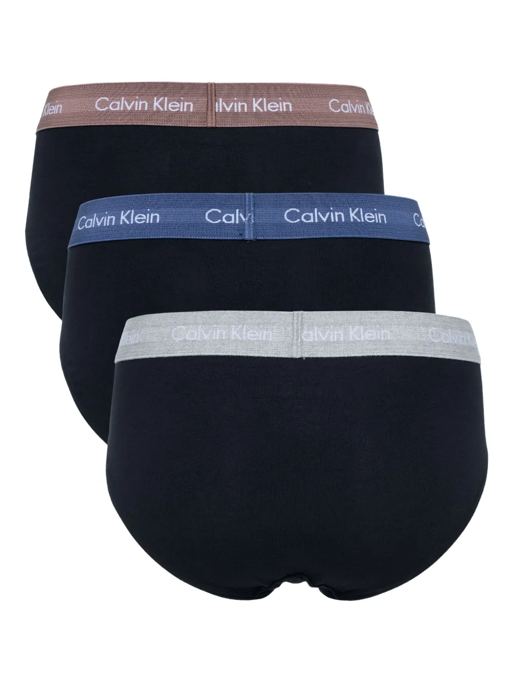 Calvin Klein Drie slips met logoband Zwart