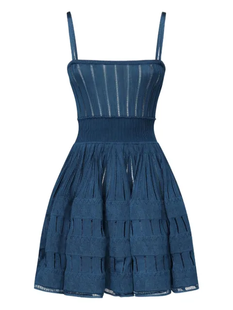 Alaïa ribbed-knit flared dress