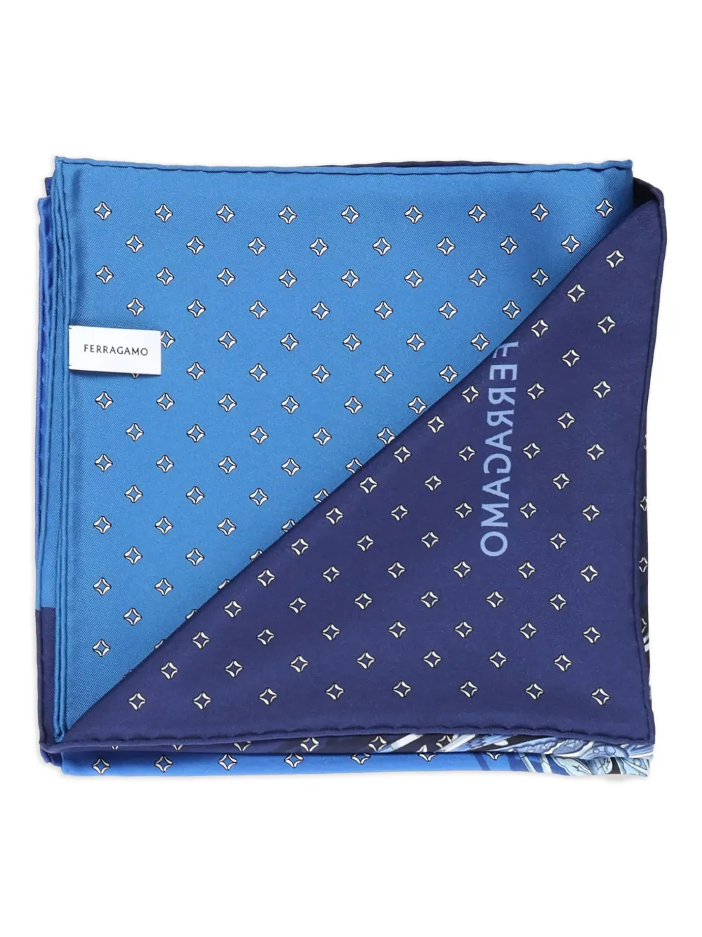 Ferragamo Sjaal met logoprint Blauw
