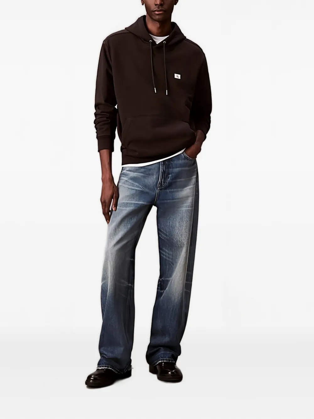 Calvin Klein Hoodie met logopatch Zwart