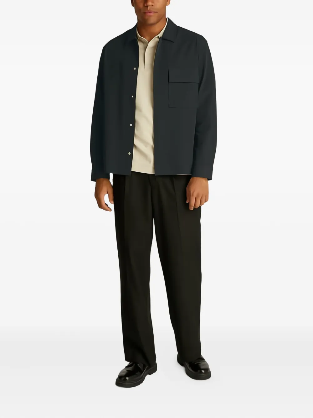 Calvin Klein Overhemd met borstzak - Zwart